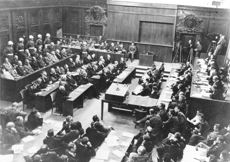 Общий вид зала Нюрнбергского трибунала 30 сентября 1946 года
